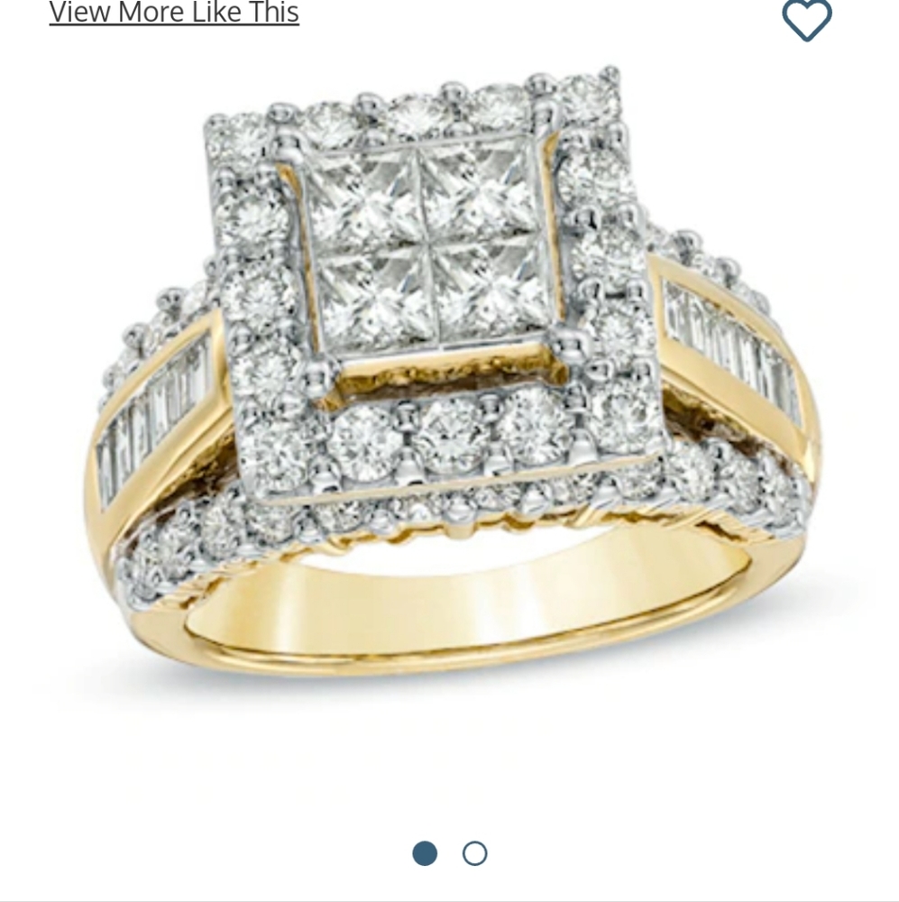 3 CT. T.W. Quad Princess-Cut Diamond Frame Ring in 14K Gold